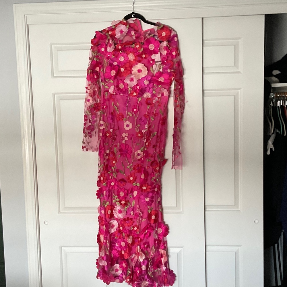 Floral Pink Long Sleeve Dress